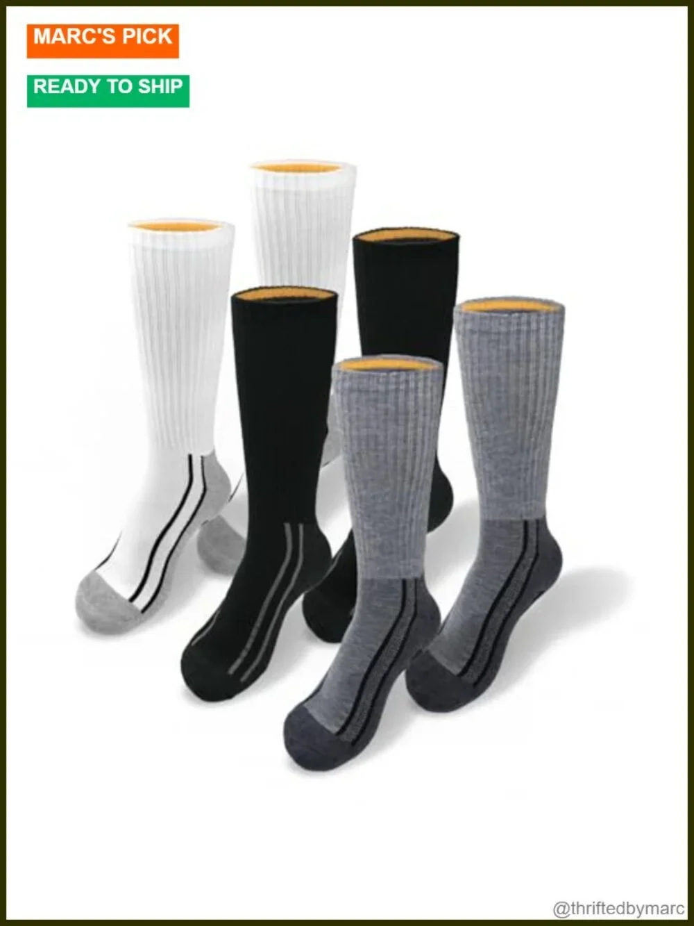 6-Pack Half Cushioned Crew Socks - Cotton Blend Athletic Socks